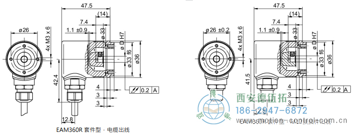 EAM360-K - SSI磁式絕對值重載編碼器外形及安裝尺寸(編碼器套件) - 西安德伍拓自動(dòng)化傳動(dòng)系統(tǒng)有限公司