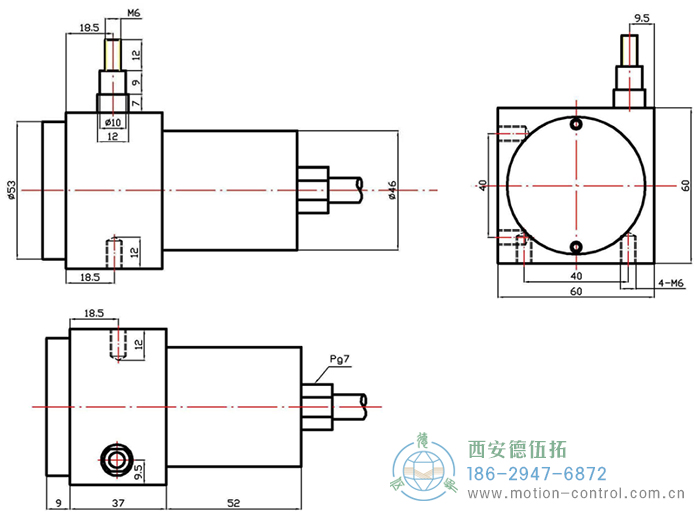 PCS60R拉線(xiàn)位移傳感器的外形及安裝尺寸 - 西安德伍拓自動(dòng)化傳動(dòng)系統(tǒng)有限公司