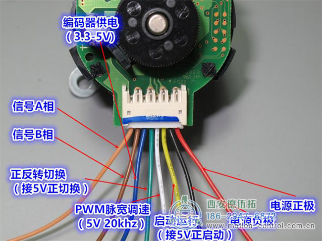 圖為編碼器電源線等接線對(duì)應(yīng)示意圖